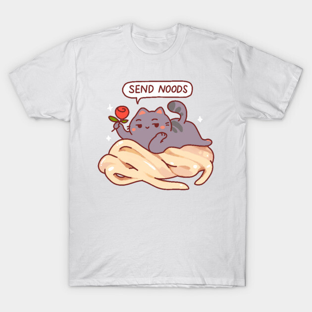 Send Noods Romantic Cat T-Shirt by vooolatility