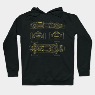 f1 car old blueprint Hoodie