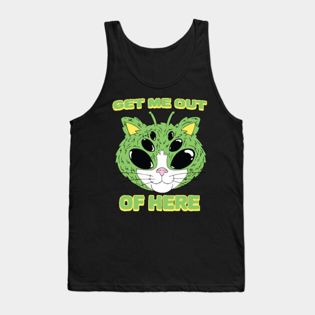 UFO Get Me Out Of Here Alien Cat Tank Top by The WYLD Tribe