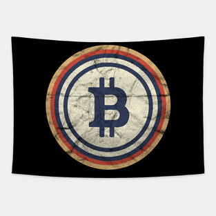 Vintage Bitcoin' Cool Cryptocurrency Bitcoin Tapestry
