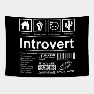 Introvert Label Tapestry