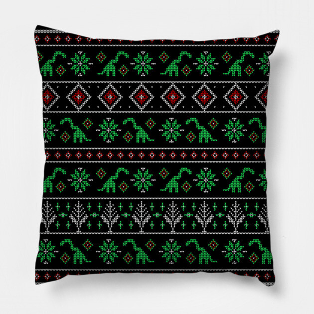 Shylasaur Holiday Sweater Pillow by allisawr