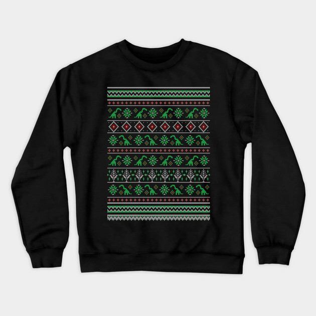 Shylasaur Holiday Sweater Crewneck Sweatshirt by allisawr