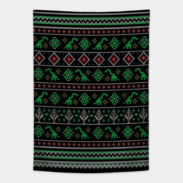 Shylasaur Holiday Sweater Tapestry by allisawr