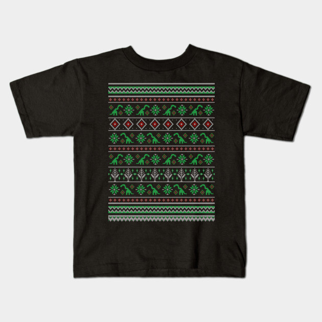 Shylasaur Holiday Sweater Kids T-Shirt by allisawr