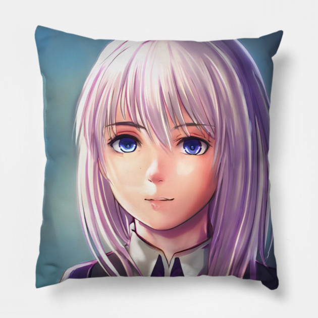 Purple Hair Anime Girl Pillow by animegirlnft