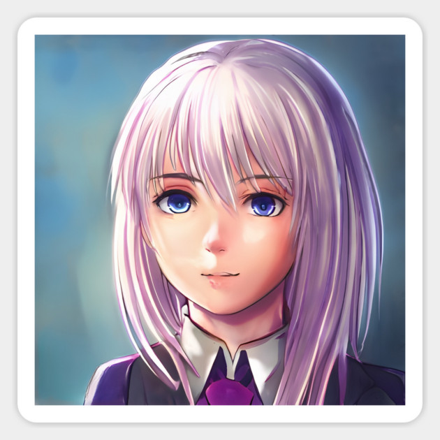 Purple Hair Anime Girl Sticker by animegirlnft