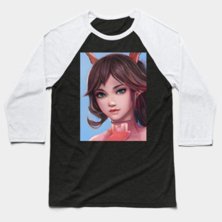 Brown Hair Anime Girl kawaii Baseball T-Shirt