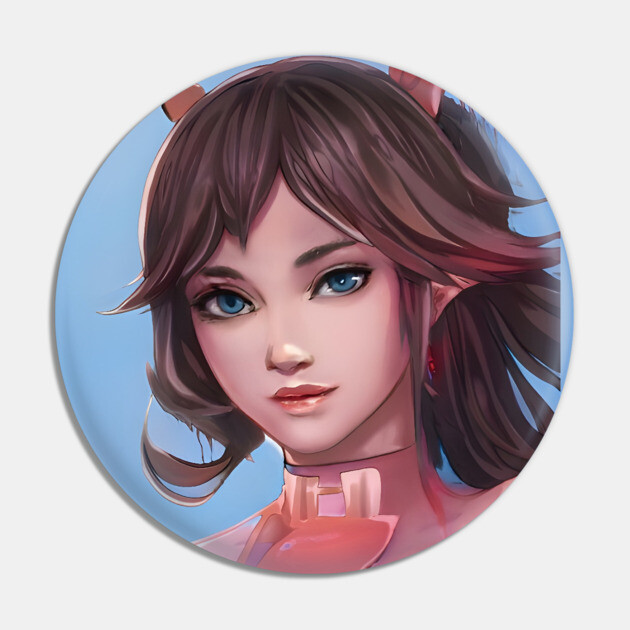 Brown Hair Anime Girl kawaii Pin by animegirlnft