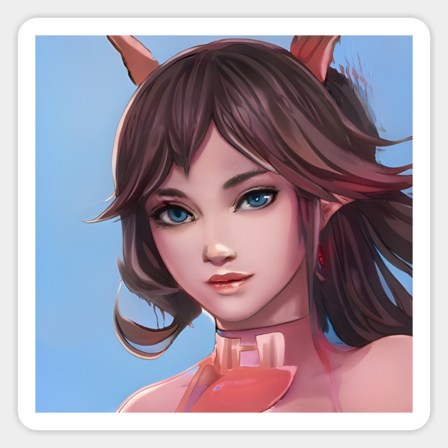 Brown Hair Anime Girl kawaii Sticker by animegirlnft