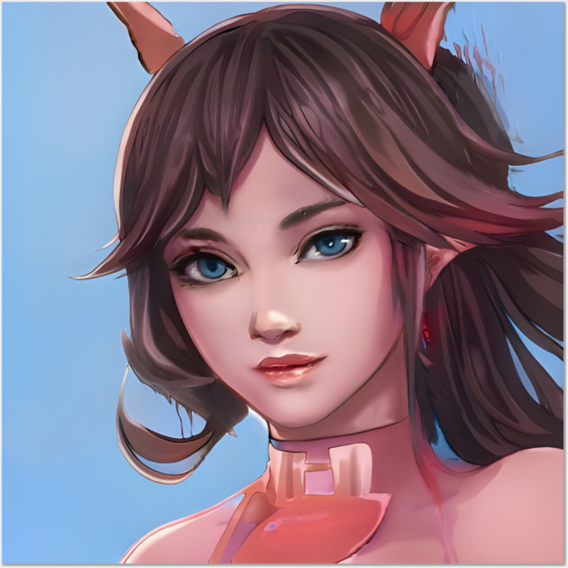 Brown Hair Anime Girl Wall Art by animegirlnft