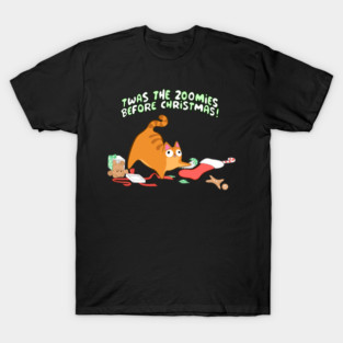 Twas the Zoomies Before Christmas stocking mess Orange Tabby funny T-Shirt