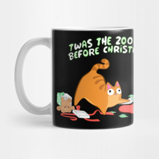 Twas the Zoomies Before Christmas stocking mess Orange Tabby funny Mug