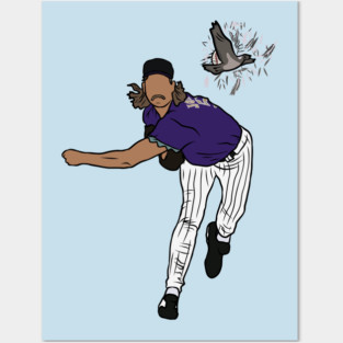 Randy Johnson Hits The Bird Posters and Art