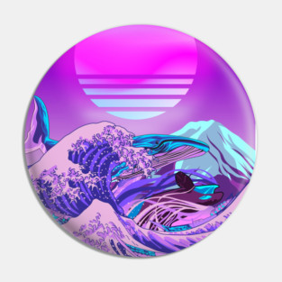 Great Wave off Kanagawa Whale Orca Pin