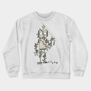 CuteBots wrapped in Christmas Lights Crewneck Sweatshirt
