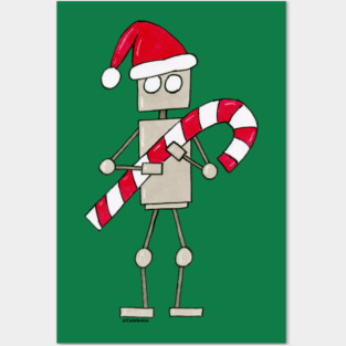 CuteBots Candy Cane Posters and Art