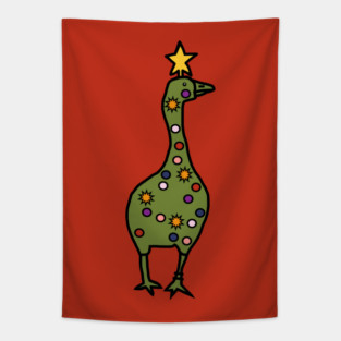 Christmas Humor Silly Goose Christmas Tree Tapestry