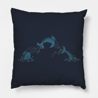 Water Pageant Dolphins Pillow