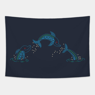 Water Pageant Dolphins Tapestry