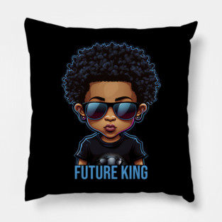 Future King, African American Male child Pillow