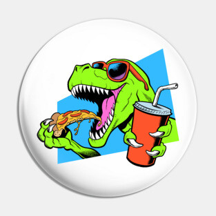 Dinosaur eating pizza Pin