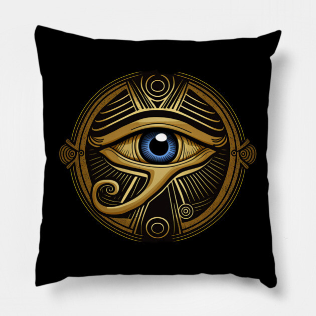 Eye of Ra, Egyptian Symbol Pillow by UrbanLifeApparel