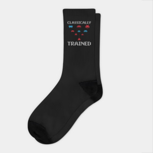 'Classically Trained' Funny 80's Video Game Icon Socks