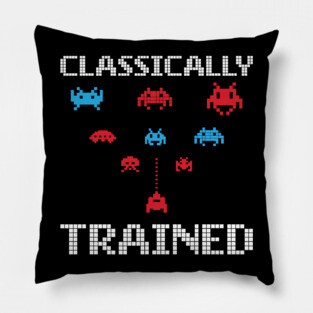 'Classically Trained' Funny 80's Video Game Icon Pillow