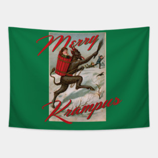 Merry Krampus Tapestry
