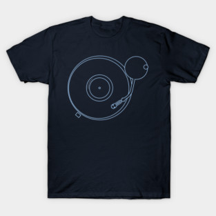 Record Player - Turntable in Blue T-Shirt