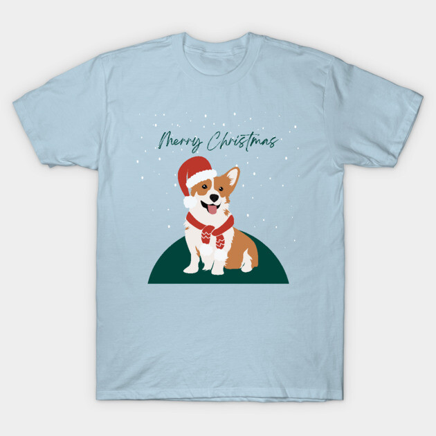 Merry Christmas–Happy Corgi T-Shirt by Beacon of Hope Store