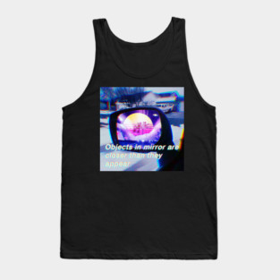 Objects in mirror retrowave Tank Top