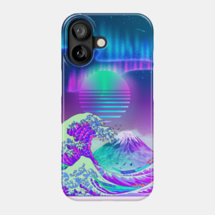 Great Wave off Kanagawa Synthwave AURORA Phone Case