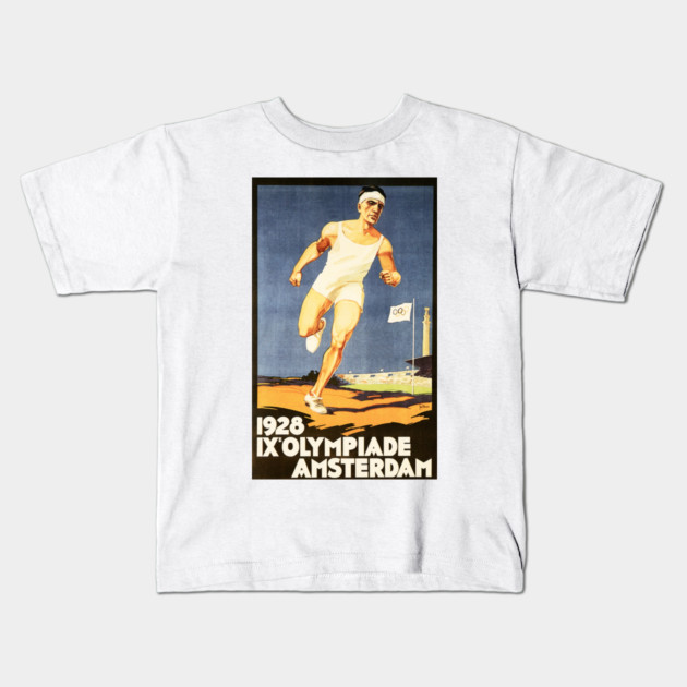 OLYMPICS Olympiade 1928 Amsterdam Netherlands Sports Meet Vintage Travel Kids T-Shirt by vintageposters