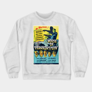 House of Frankenstein B Horror Film Poster Vintage Movie Crewneck Sweatshirt
