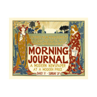 MORNING JOURNAL NEWSPAPER by Louis John Rhead Vintage American Advertisement T-Shirt
