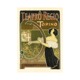 THEATRO REGIO TORINO ITALY Opera House Advertisement 1898 by artist Giuseppe Boano T-Shirt