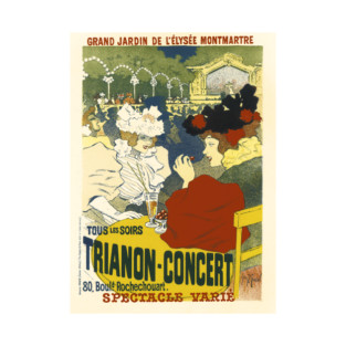 LE TRIANON-CONCERT 1895 Paris Advertisement Poster by Georges Meunier T-Shirt