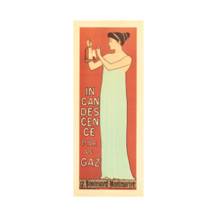 INCANDESCENCE PAR LE GAZ 1892, Gas Lamp by Artist  Maurice Realier-Dumas T-Shirt