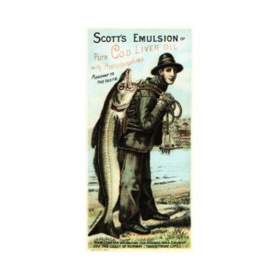 Scott's Emulsion Pure Cod Liver Oil Food Supplement Vintage Advertising Poster T-Shirt