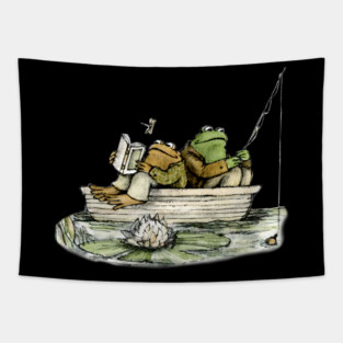Frog and Toad Fishing Tapestry