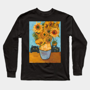 Playing With Sunflowers Long Sleeve T-Shirt