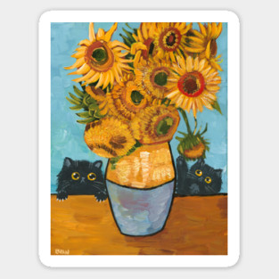 Playing With Sunflowers Sticker