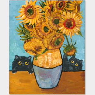 Playing With Sunflowers Posters and Art