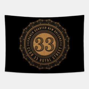 Club 33 French Quarter New Orleans Orlando Florida Secret Society Retro design Tapestry