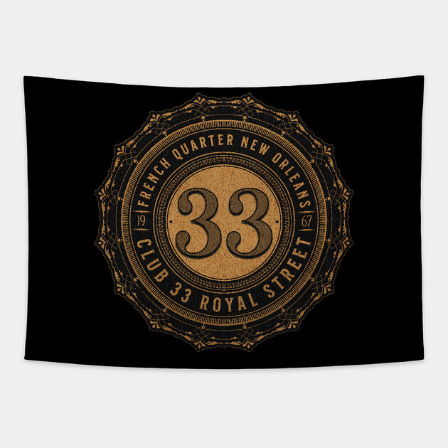Club 33 French Quarter New Orleans Orlando Florida Secret Society Retro design Tapestry by Joaddo