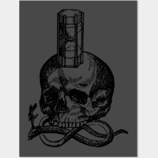 Memento Mori - Skull and Hourglass Posters and Art