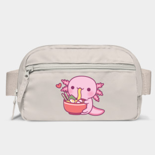 Cute Axolotl Eating Japanese Ramen Noodles Bag