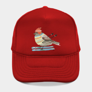 Skiing House Finch! Hat